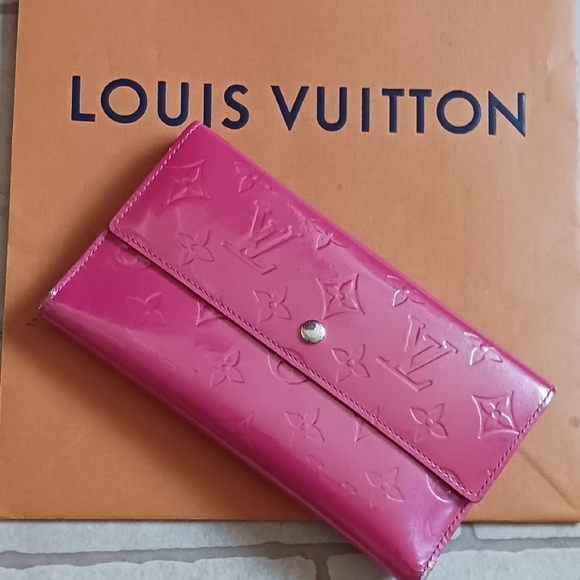 $3 LOW START Louis Vuitton $725 Patent Leather Pink Vernis Wallet - Picture 2 of 6